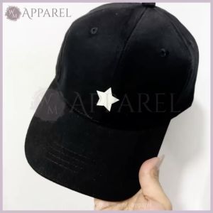 WM APPAREL Topi baseball Star logo Bintang Premium quality fabric [ Hitam Putih Babypink ]