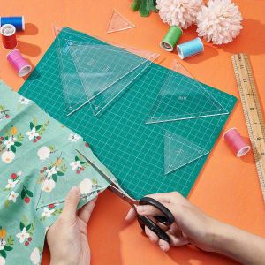 6pcs Acrylic Patchwork Triangle Ruler Transparent Multiple Sizes Precise Cutting Guide for DIY Sewing Crafts Machine Quilting