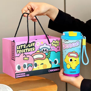 Ceramic Coated Stainless Steel Double Sided Drinkable Water Cup Cute Portable Outdoor Gift Cup for Men Women Students