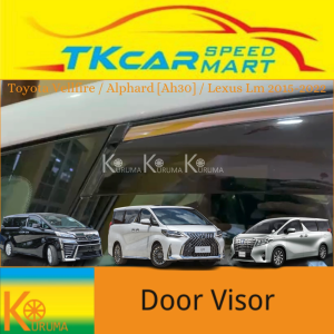 [READY STOCK] TOYOTA ALPHARD / VELLFIRE [AH 30] 2015-2023 3 RD GEN ( KURUMA ) ORIGINAL DOOR VISOR WITH STAINLESS STEEL