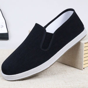 Beijing Mens Cloth Shoes Thousand Layer Bottom Breathable Anti-slip Work Shoes Comfortable Casual Flat Heel round Toe Shoes
