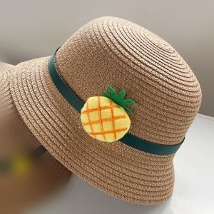 New 2023 Childrens Straw Sun Hat Breathable Sun Protection Fisherman Hat Boys Girls Princess Style Outdoor Casual Hat