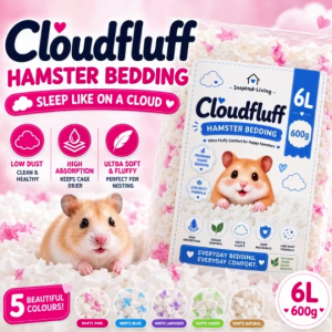 Hamster Bedding Paper Cotton 6L 600g Low Dust High Absorption Soft Nesting Gerbil Mice Cloudfluff