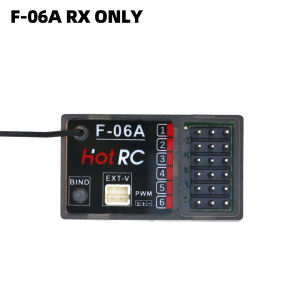 HOTRC DS-650 6CH 2.4G Radio System Transmitter Color Screen Remote Controller w/ F-06A Receiver for RC Boat Car Model DS600