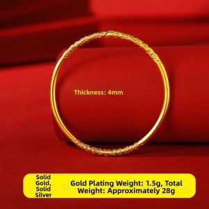 FANSIRUI | Solid Hollowed Vine Pattern Gold Clad Silver Bracelet