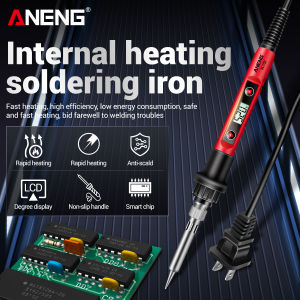 ANENG | ANENG SL102 60W Adjustable Temp Soldering Iron US Plug 180℃-520℃ Rapid Heating Welding Tool Kit for Electronic Circuit Repair