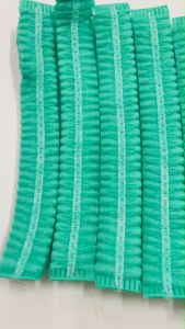 หมวกตัวหนอน TLM (สีเขียว) แบ่งขาย ห่อละ 10 ชิ้น ขนาด19ซม. หมวกคลุมผม สินค้าคุณภาพดี ใส่สบาย