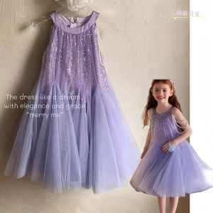 Princess Dress for Girls Summer New Style Mesh Skirt Birthday Girls Dress Trendy Childrens Clothing High Waist Midi Skirt