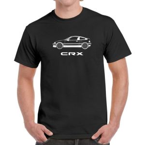Honda | Honda Mens and Womens T-shirt Summer Tee Honda CRX Inspired Minimalist Short-sleeved Spring and Autumn Motorcycle Cycling Top