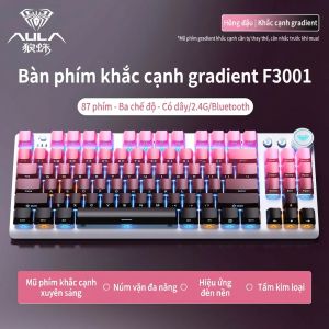 AULA | Bàn Phím Cơ F3001 Ba Chế Độ Hiệu Ứng Gradient 87 Phím Chuyên Game Esports