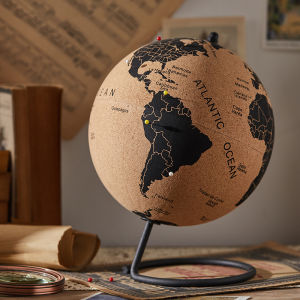 💥Dream Best🔥 Cork Globe with Push Pins - 7.3” Push Pin Globe with Map of the World and Rotating Stand for Children or s 100 Colored Push Pins - World Globe for Home Office Classroom Travel Kids