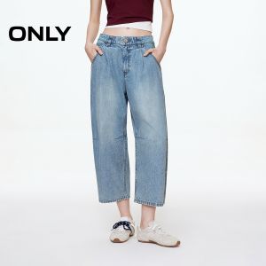 Only2025 Winter New Pure Cotton Comfortable Loose Boyfriend Jeans Womens Nine-Piece Denim Pants Casual Style Natural Waist