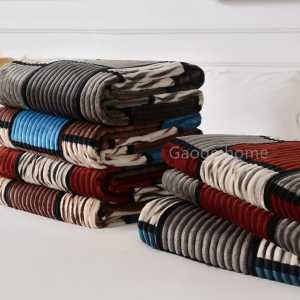 GOBEST Selimut bulu halus salur kotak printing 180 x 200 motif terbaru warna warni