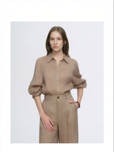Silk Linen Long Sleeve Shirt for Comfort