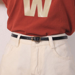 เข็มขัดหนังขนาดเล็กสไตล์เกาหลี แฟชั่น ลำลอง สำหรับผู้หญิง เข็มขัดหนังแบบบาง สำหรับใส่กับเสื้อผ้า แจ็คเก็ต กระโปรง ดีไซน์เรียบง่าย ดีไซน์เก๋ไก๋