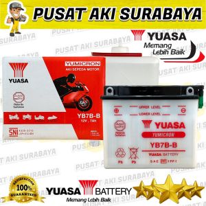 ACCU YUASA YB7B - B 12V 7AH AKI ORIGINAL STANDARD SEPEDA MOTOR HONDA TIGER SCORPIO PUSAT AKI SURABAYA MTX7D TIGER REVO