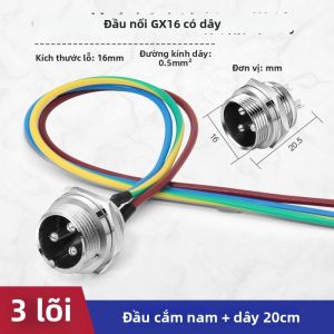 kuicc | Dây Cáp Kết Nối GX16 Hai Đầu Cắm Nam