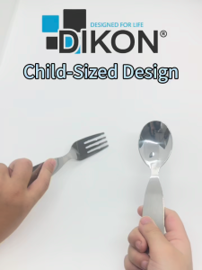 2pcs Stainless Steel Spoon Fork Set Kids Student Tableware Spoon Safety Child Cutlery Metal Flatware Dinnerware Set