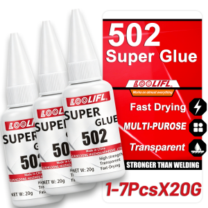 LOOLIFL Quick-drying 502 Super Glue Universal Cyanoacrylate Instant Adhesive Strong Bond for Wood Metal Repair Liquid Glue Tool