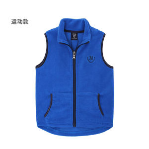 เสื้อกั๊กขนแกะสำหรับเด็กชาย ฤดูใบไม้ผลิและฤดูใบไม้ร่วง เสื้อกันหนาวแบบหนา ผ้าฝ้ายโพลีเอสเตอร์ สีสันสดใส ปกติ