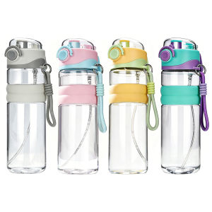 750ML Outdoor Sports Water Bottle with Straw Hydration & Filtration Durable Plastic for Camping Hiking and Office