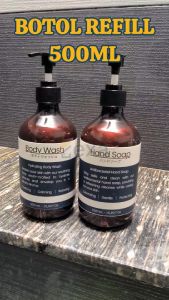 Botol Sabun Refill 500mL Luxury Simple Minimalis Aesthetic Botol Refill Sabun Mandi Pump