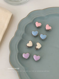 Dopamine Color Heart Shaped Drop Earrings Korean Style Sunnyzoo Sweet Niche Personality Womens Fashion Jewelry Ear Cuffs