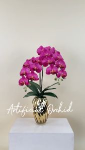 แจกันดอกไม้ประดิษฐ์ กล้วยไม้ปลอมพร้อมแจกัน