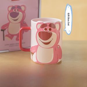 Disney Strawberry Bear Ceramic Mugs Cute Birthday Gift for Women Best Friend Companion Box Cup Male Female Universal Space