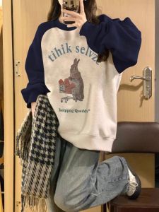 Áo Nỉ Nữ Mùa Thu 2023 Áo Nỉ Cổ Tròn Dáng Rộng Thoải Mái Áo Nỉ Phong Cách Hàn Quốc Áo Nỉ Màu Khối Thời Trang Mùa Thu