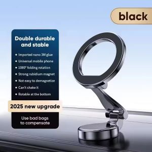 Strong Magnetic Car Phone Holder Foldable Design 360° Adjustable Vacuum Mount for Car/Desk/Bathroom/Universal Use