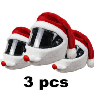 Funny Christmas Hat Motorcycle Helmet Cover Santa Claus Cycling Helmet Hood Merry Christmas Revels Decoration Hat Cartoon Cap
