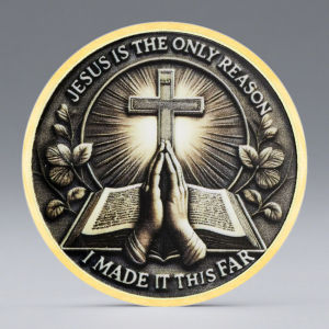 NEW Jesus Is The Only Reason Gold Plated Souvenir Coin I Made Is This Far Cross Collection Coin Home Decoration