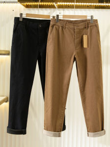 Quần Dài Nam Ống Đứng Co Giãn Vải Cotton Kẻ Sọc Phong Cách Công Sở Mùa Xuân Thu Quần Dài Thường Ngày Chất Liệu Cotton