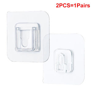 10Pairs Double-Sided Cable Organizer Double-Sided Adhesive Wall Hooks Hanger Strong Hooks Suction Cup Sucker Wall Storage Holder