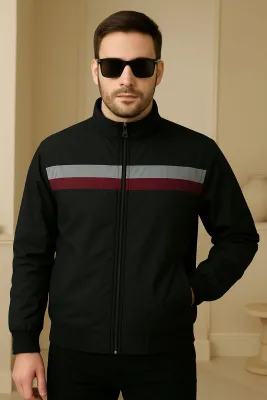 Jaket Pria Bahan Taslan Warna Marun – Desain Garis Reflective Anti Angin & Nyaman jaket motor pria dewasa