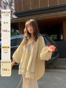 French Style Tied Loose Short Sleeve Round Neck Blouse