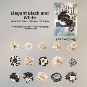Retro Cultural Creativity Plush Flowers Adhesive Stickers for Scrapbooks