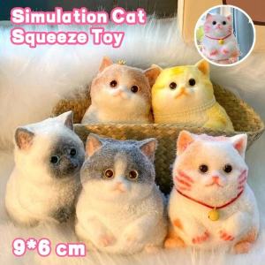 Simulation Cat Squishy Relief Squeeze Cat Toys Soft Stress Relieving Toy Cute Cat Girl Birthday Gift