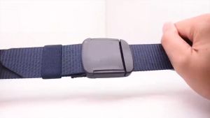 Ikat Pinggang Pria Canvas Kain Nylon Gesper Sekolah Kerja Serbaguna Sabuk Pria Anti Metal Detector