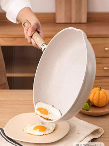 Thickened Flat Bottom Non-Stick Pan Home Use Egg Fry Pan Wok for Gas Stove And Induction Cooker Smoke-Free Egg Frying Pan