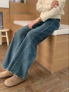 imimtuan | Quần Jeans Ống Rộng Mở Seam Thiết Kế