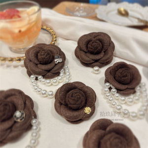 Retro Tea Rose Chest Pin Coffee Color Match All Beauty Spring Summer White Dress Pin on Style Versatile Accessory for Women