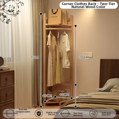 YONGJUE | Space-saving Corner Wood Clothes Rack