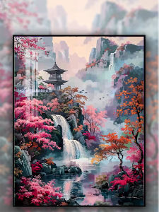 New 2025 Printed Cross Stitch Modern Simple Style Handmade Embroidery Small Living Room Scenic View High End Cotton Fabric Kit
