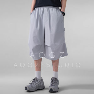 AOGZ | Lightweight Loose Ice Silk Wide-leg Capri Shorts