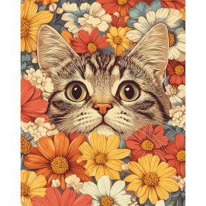 DIY Painting By Numbers Featuring Flowers And Cats For Adults Handpainted Number Drawing Coloring Wall Art Living Room Decor