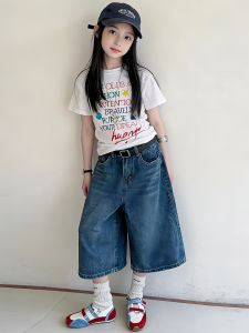ZIRUIBABA | Girls Summer New Style Korean Jeans 7/8 Trousers Outfit