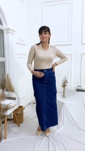 ROK JEANS WANITA TERBARU DEWASA BAHAN MELAR MURAH