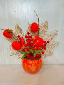 New Year Fortune Bucket Decorative Ornaments Pomegranate Design Living Room Counter Top Decoration Lucky Pineapple Tree